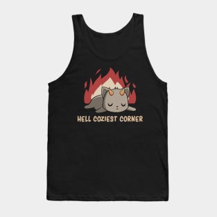 Dark Humor Evil Cat Demon Hell Satan Sarcasm Tank Top